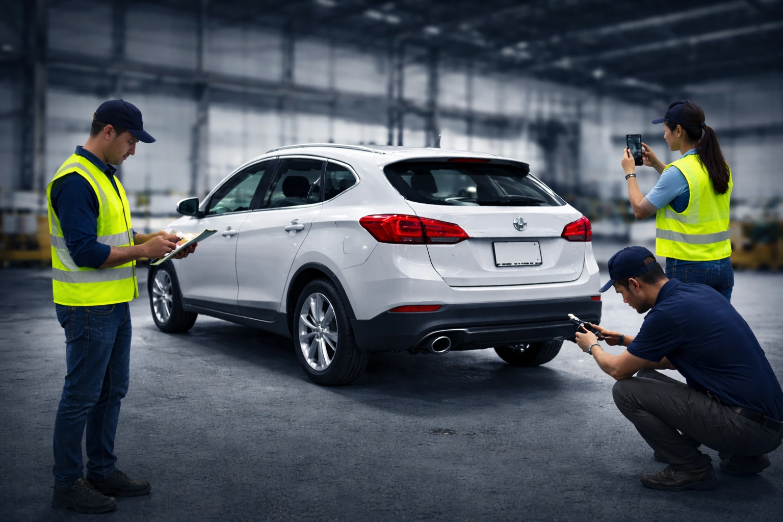 Vehicle being prepared for auto transport